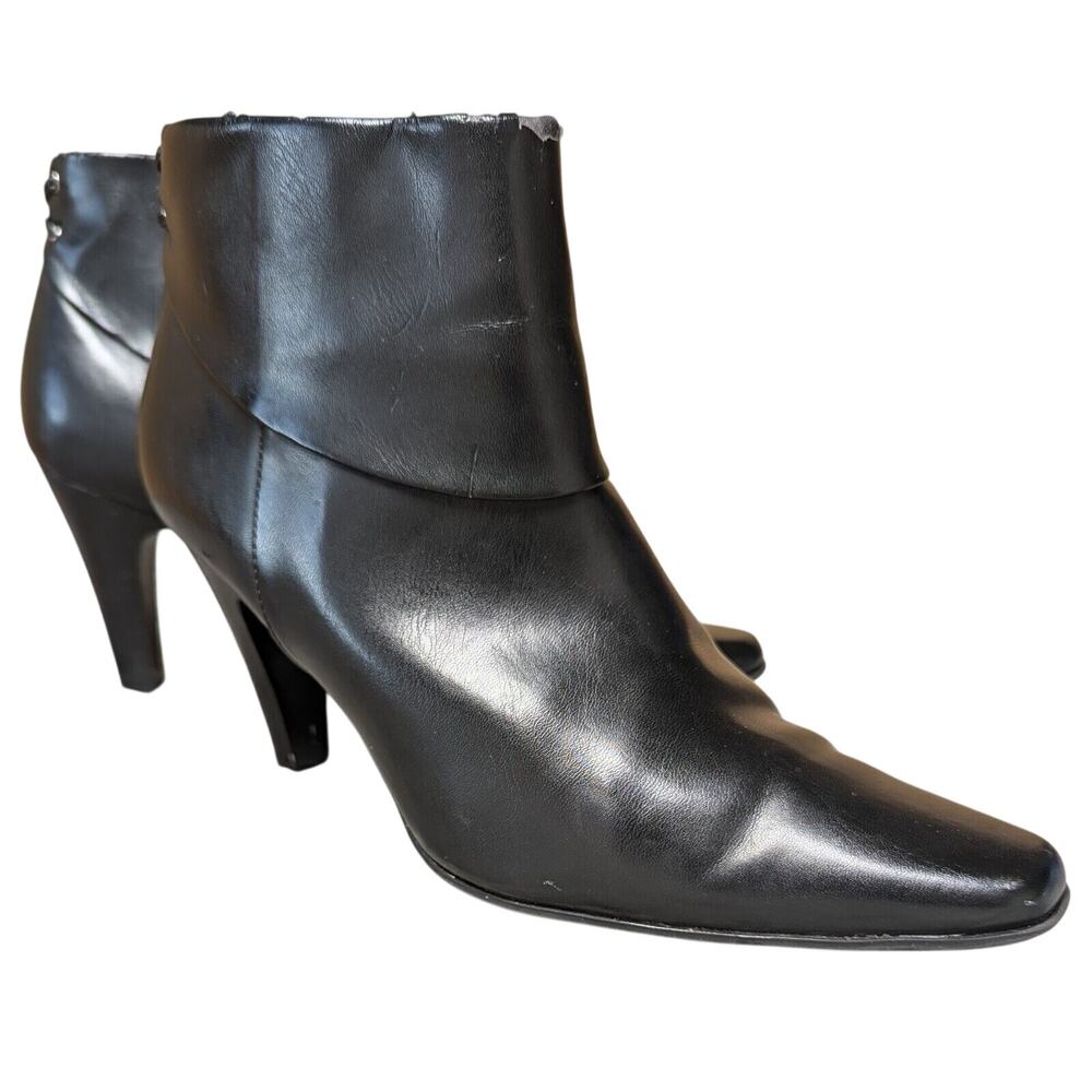 Croft&Barrow Taylor Ankle Boots WOMENS 7.5M black faux leather pointy toe witchy